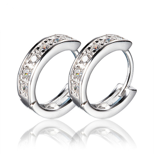 Örhängen mode high-end nya singel rad diamant kvinnliga U-formade