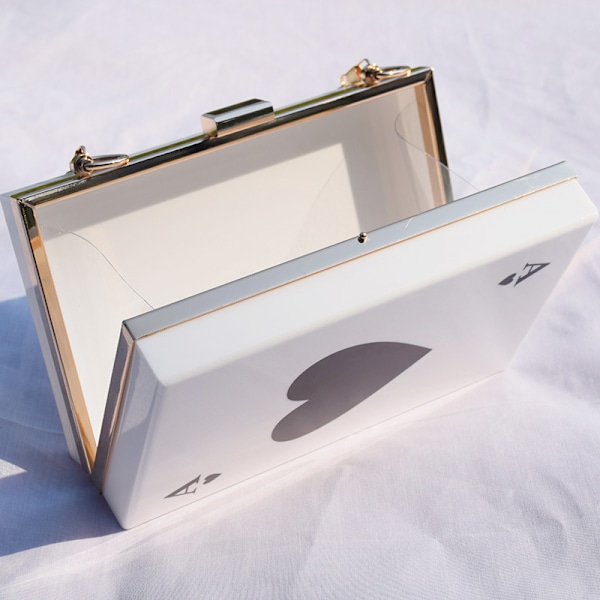 Kvällsklänning Handväska för Kvinnor Poker Form Clutch Box Handväska
