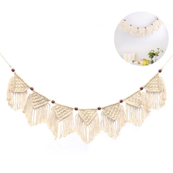 Macrame vävd tofs vävd liten flagga hem väggdekor - chic vägg