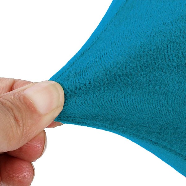 2 Stretch Spandex Sammetsstolöverdrag med Elastiskt Band Stor Sammetsdam Stol för Restaurang Hotellfest Bankett Blå