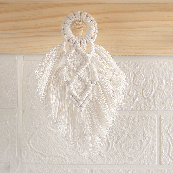Makramee-ovenkahvan keinu köysi seinävaate koristeellinen värillinen boho-kodin sisustukseen juhlatarvikkeet boho-sisustus vauvakutsuille 17 cm