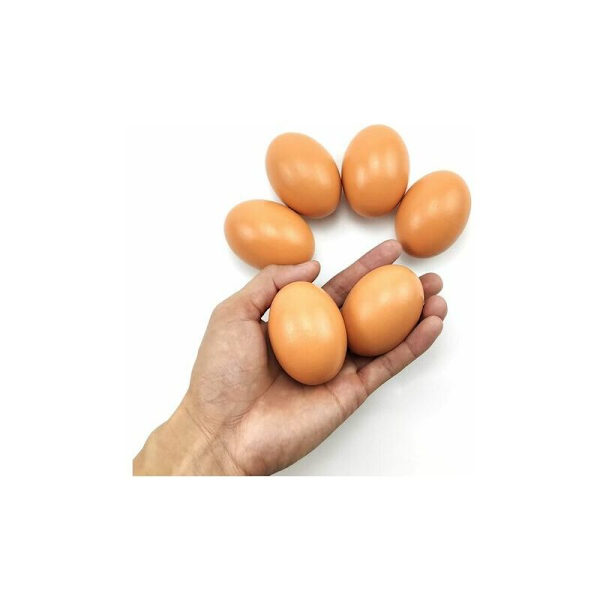 Set med 6 falska hönsägg i trä, hjälper värphöns, gårdsbruk