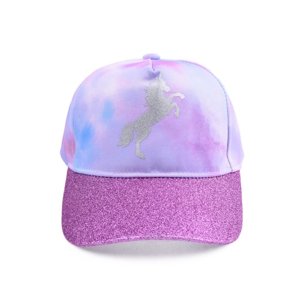 Flickebasbollhatt Tie-Dye Unicorn Hattar för Flickor Justerbar Barn