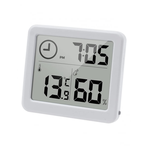 Digitalt termometer/hygrometer Stor 3,2 Lcd-skjerm(hvit)