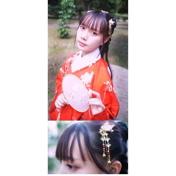 Uusi kettu kani japanilainen söpö hiusneula  Hiustikku kimonolle  Morsian Hanfu-lisävaruste