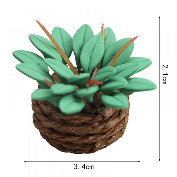 Miniatyr Potteplanter 1/12 Skala Dekorative Harpiks Dukkehustilbehør for DIY Ornament