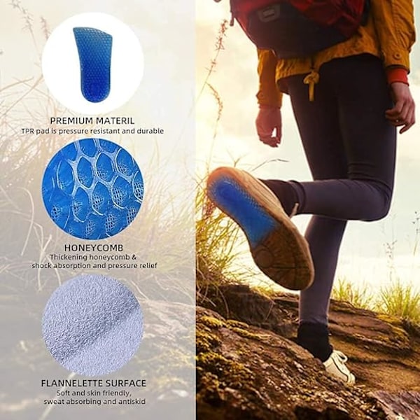 Silikoniset korkeutta lisäävät pohjalliset, hengittävät hunajakennogeelipohjalliset, 3 cm, pari