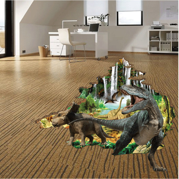 Kreativ veggklistremerke 3d-effekt dinosaurer, veggklistremerke klistremerke,