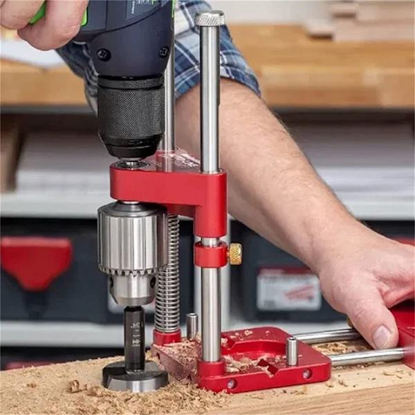 Bästa träborrpositioneraren, automatisk borrguide, justerbar mini-bänkbork med höghastighetsverktyg