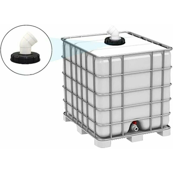 45° IBC-säiliön kansi pestävällä nailon suodattimella 1000 litran IBC-sadesäiliöön, IBC-kannen suodatin IBC-säiliön lisävarusteet, nailon sadeveden suodatin 165 mm