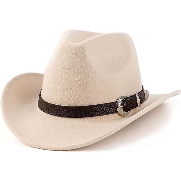 Western Cowboy Hater for Kvinner Menn Filt Bred Bremskjerm Panama Hat med