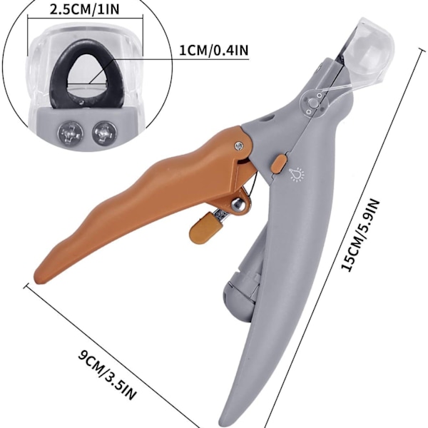 Hund og Kat Klø-Sakse, LED Blodlinje Dyreklo-Sakse, Professionelle Klø-Sakse til kæledyr, til små og mellemstore dyr