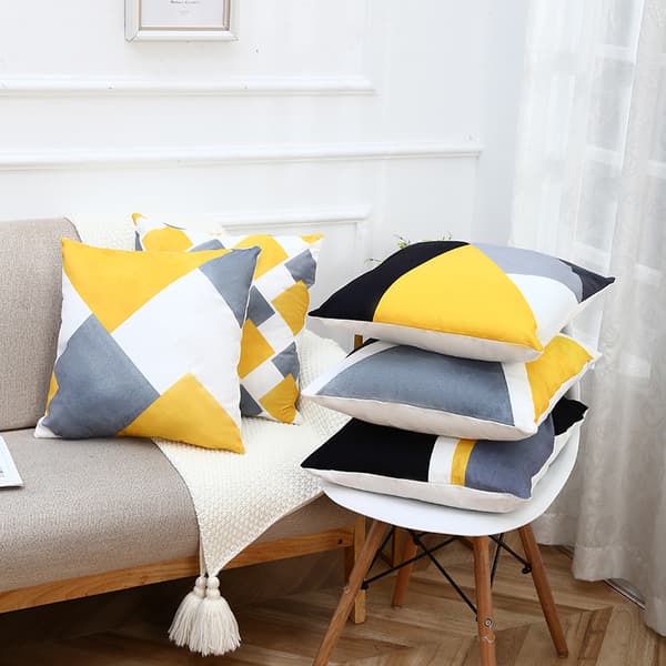 Set med 5 kuddfodral 45X45cm Dekorativa geometriska mönster