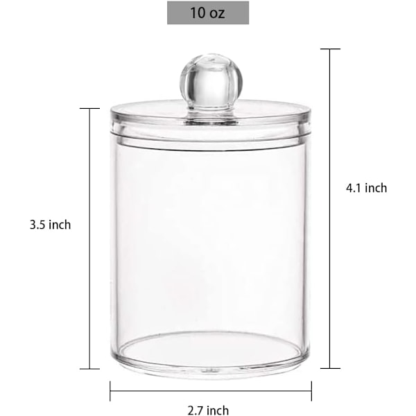 2 stk. qtip-holder opbevaringstank til vatrondeller, vatpinde, bomuldsrondeller, bomuld