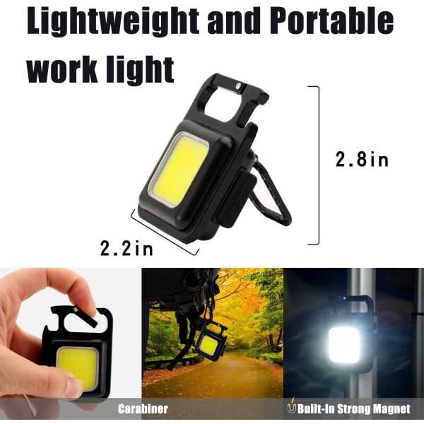 Liten Mini COB Ficklampa Magnetisk Ficklampa Kraftfull 500 Hög Lume