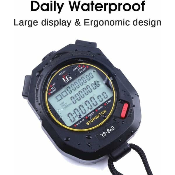 Stopur med lysfunktion og lydløs funktion-A