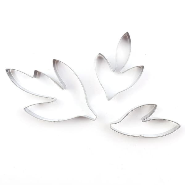 KITCHENWARE Petal & Leaf Rustfritt Stål Cutter Set Gum Paste Blomsterlagingsverktøy for Dekorering av Kaker (Peony Leaf Cutters)