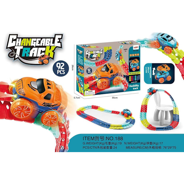 Anti Gravity Car Track Set Track Ultra-Fleksibel Maskinbane,Cha