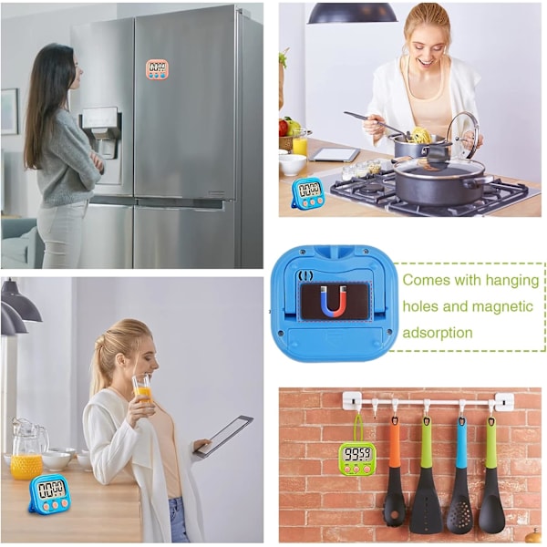 Timer för barn, kökstimer för matlagning, magnetisk digital klocka