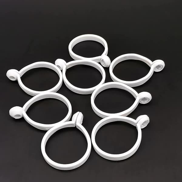 100 stk. 38mm hvide plastik bruseforhængsringe