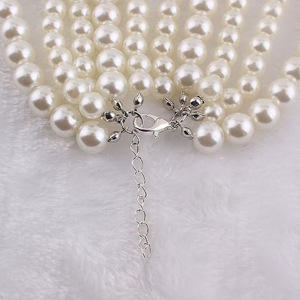 Monirivinen helmikaulakoru, monikerroksinen helmikaulakoru, flapper-helmikaulakoru, pitkä choker-kaulakoru