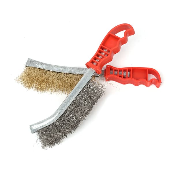 Ergonomisk platt tråd borste, röd + silver, 23 cm