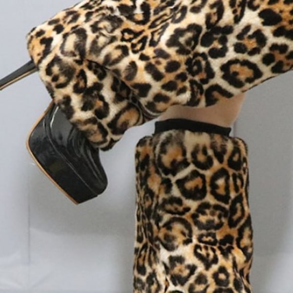 Dame Fur Leg Warmer Vinter Fuzzy Lange Boots Mansjetter Fuzzy Sko Deksel Festdrakt Ferie Festival Ytelse Spill
