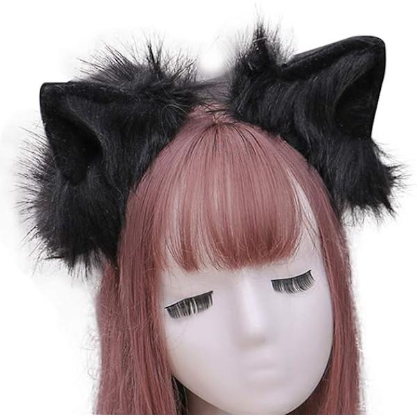 KYC Kawaii plyschdjuröron, kattöron, hårklämma, Halloween Cosplay