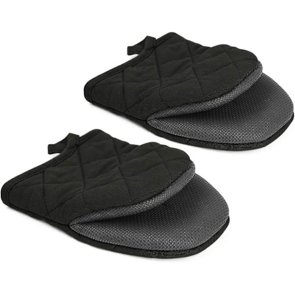 Svart liten ugnsvante, 2-pack värmebeständig - halkfri grepp