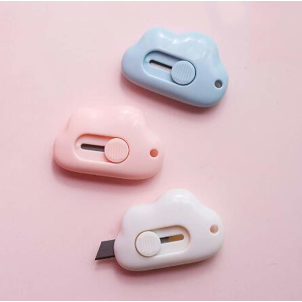 3st Mini Cloud Portable Box Cutter Söt pappersskärare Paper Cutte