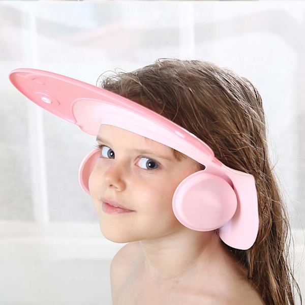 Suihkuhattu pesu shampoo visiiri hattu estää veden pääsyn silmiin ja korviin kylpyamme säädettävä pää huuhtelu hiukset kilpi suoja lapset lapset taapero ranta vauva turvallisuus (vaaleanpunainen)