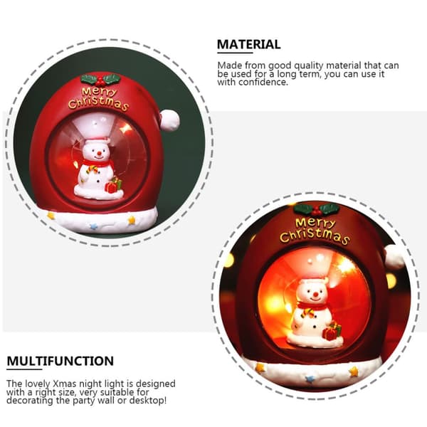 1 stk. LED-julelampe, rund julekugle, natlampe, lyser op julefigur