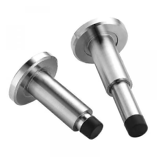 Justerbar Solid 304 Rostfritt Stål Extra Tjock Gjutgummi Tung Dörrstopp Väggmonterad Inbyggd Dörrstopp Dörr (silver) (1st)