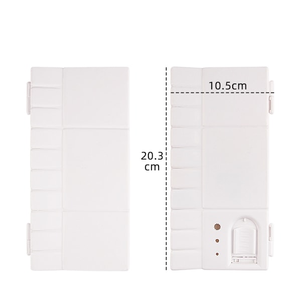 Stk. Foldbar Malepalet, Tom Akvarelpalet med 25 Brønde, 20 * 10 cm Plastik Malepaletter med Gribehul til DIY Kunsthåndværk Maleri