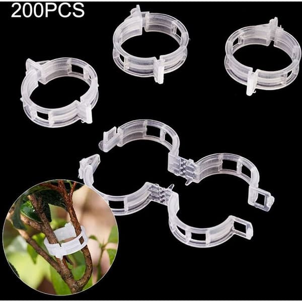 200-pack växtstöd clips, mini plast vinrankor för tomater, rosor,