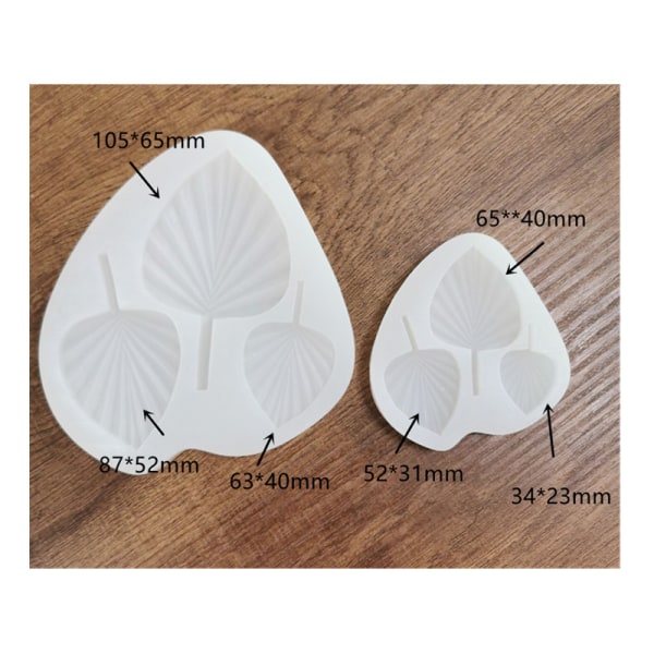 2 stk. palmeblad silikoneform fondant kage dekoration bagning