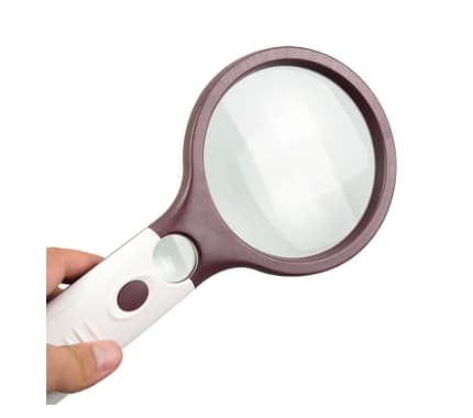 1 stk. Lighted Reading Magnifier, Lupe med 3 LED'er, Håndholdt