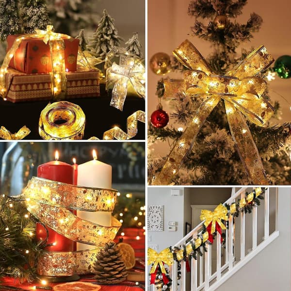 Skinnende Båndlysslykter 10m Led Julelys, Julepynt