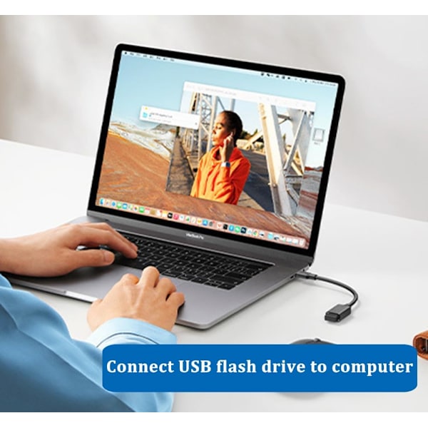 USB C - USB 3.0 -sovitin, OTG-kaapeli Type C - USB A, Type-C - USB 3.0 -jatkokaapeli, yhteensopiva iPhone 15 Pro Max/15 Plus/15, iPad Pro, MacBook Pro/A kanssa