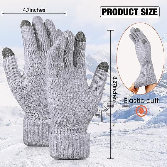 4 par kvinders vinter touchscreen handsker varme fleeceforet strik