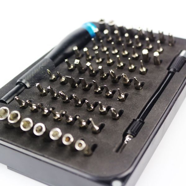 Præcisionsbitssæt, bitsæt med 64 bits (4 mm) og bitholder, præcisionsskruetrækker til smartphone, computer, briller