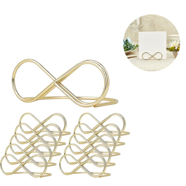 10pcs Gold Iron Message Clip Table Number Holder Stand