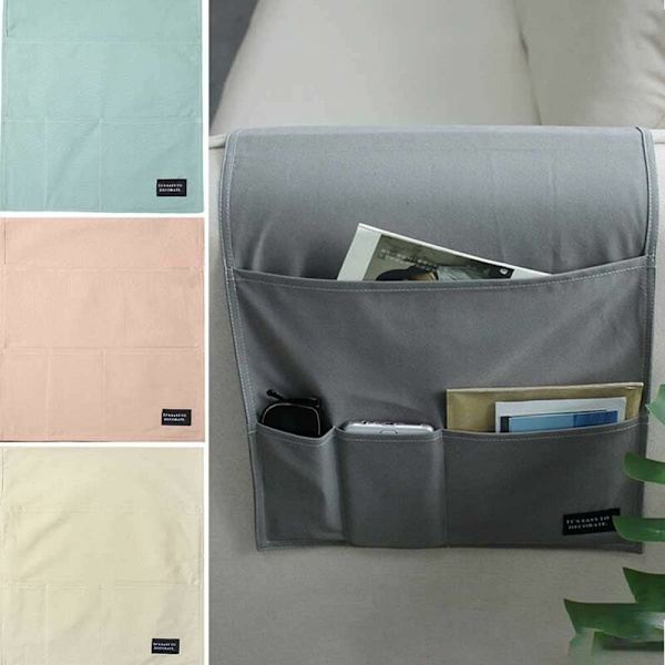 Sofa Armrest Side Storage Bag - Pladsbesparende - Stærk - Stor Fjernbetjening til