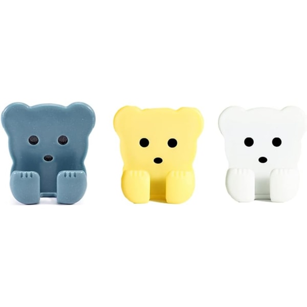 Cute Bear Wall Sticker Punch-free Hook Paste Socket Holder Socket