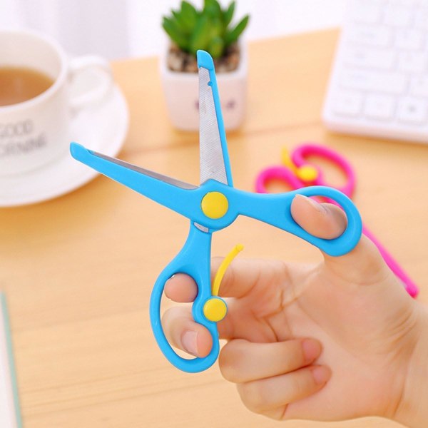 4pcs Child Paper Scissors Plastic and Stainless Steel Cutting Sci