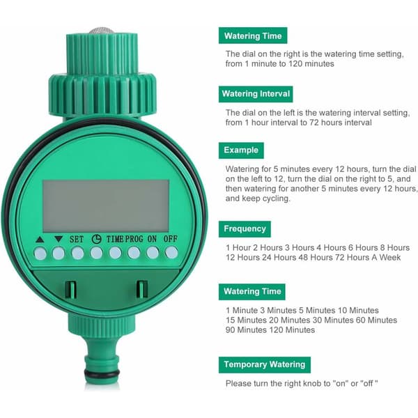 Sprinkler Timer, Automatisk Elektrisk Vandtimer med Digital Disp