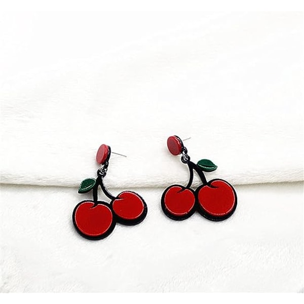 Håndlavede kreative lette frugter Kirsebærøreringe Akryl Sød og dejlig C