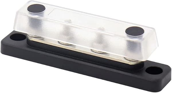 4 Stud Samleskinne Elektrisk Terminalblok 100A AC 300V DC 48V til Lastbil Bus Båd Campingvogn