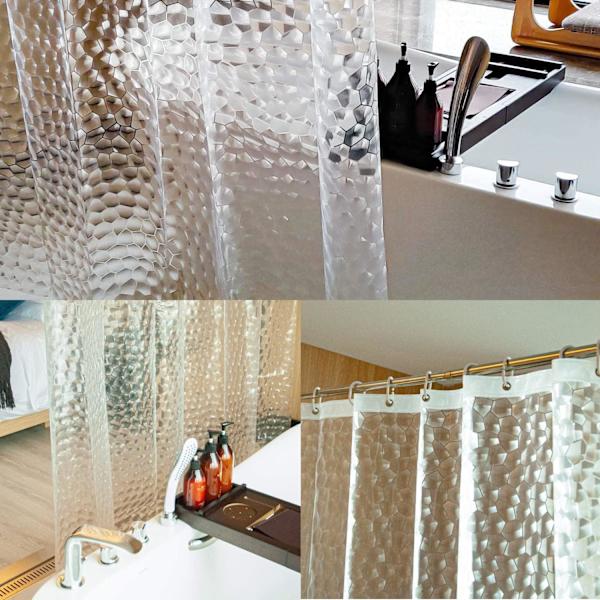 Bubbelduschdraperi, PEVA-duschdraperi, genomskinligt duschdraperifoder, förtjockat duschdraperifoder för badrum, 180x180cm