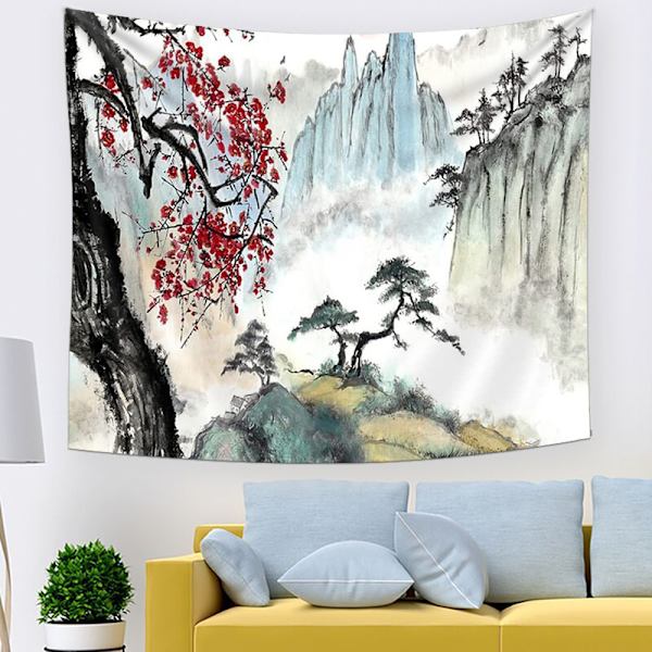 Japansk Gobelin, Kirsebærblomst Gobelin, Asiatisk Anime Vægtape